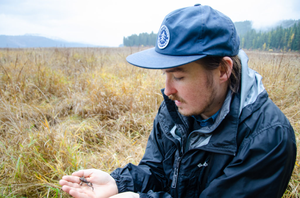 Paul Busch with frog in hands at Heyburn Idaho State Park