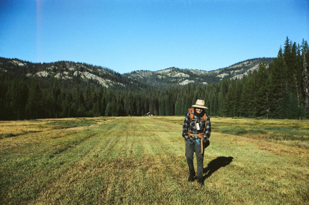 Man walking in the mountains